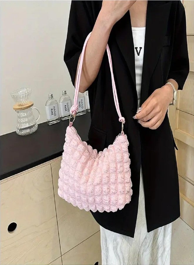 Aakarit Women’s Bubble Shoulder Cloud Puffer Tote Handbag - Chic Quilted Pink Purse for Casual | Multicolor - Image 5